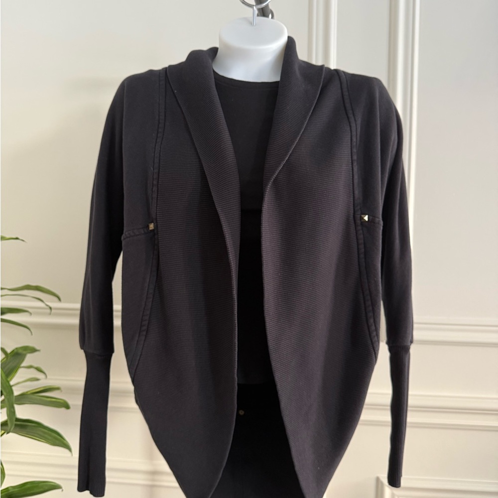 WILFRED- Black Open Front Sweater